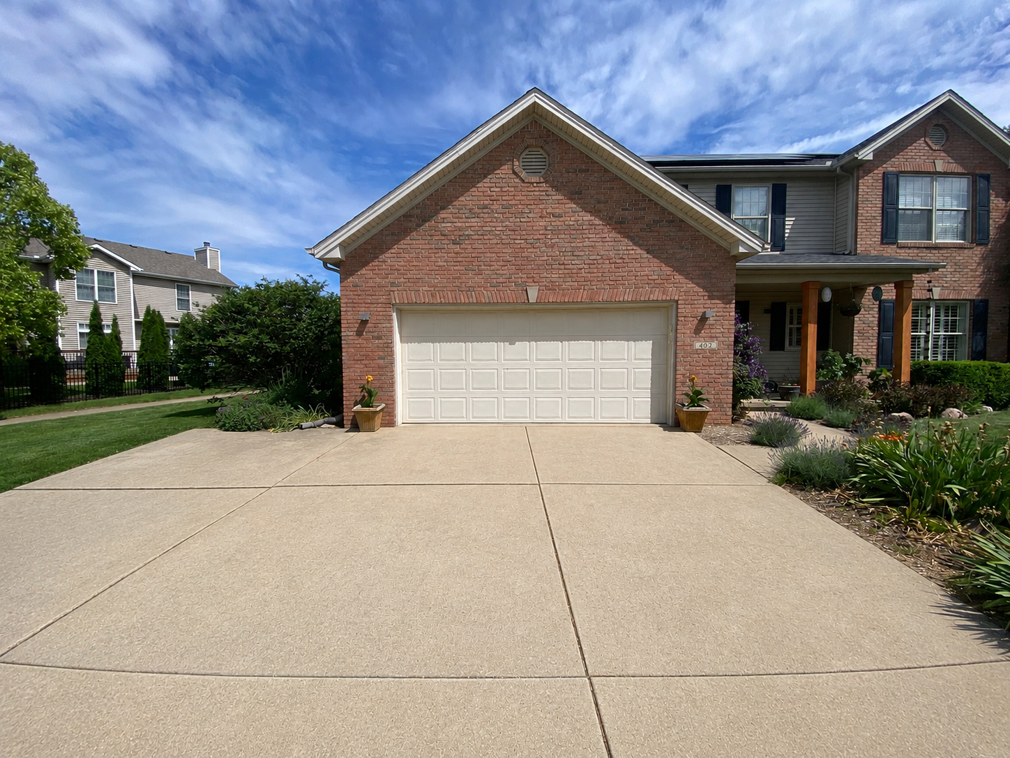 Driveway after pressure washing